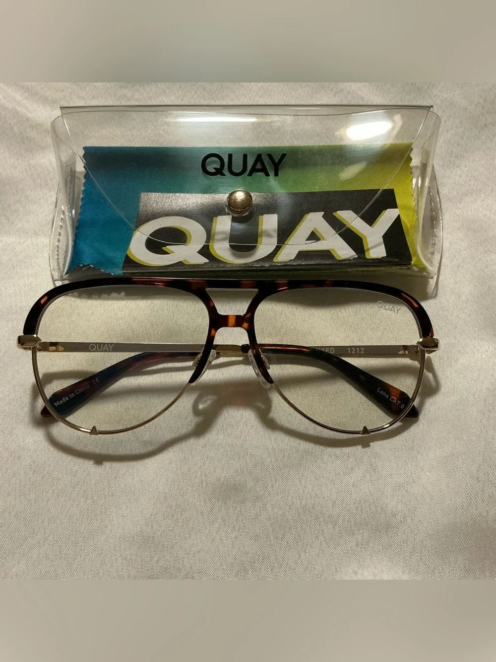 QUAY Australia | High Key Mini Remixed 60mm Aviator Blue Light Glasses